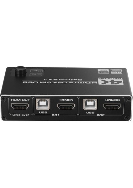 4KVM221 Kvm Switch 2x1 HDMI 2.0 4K Ultra Hd 2160P USB 2.0 Hdcp 2.2 HDR10 Edıd USB Kvm Switch