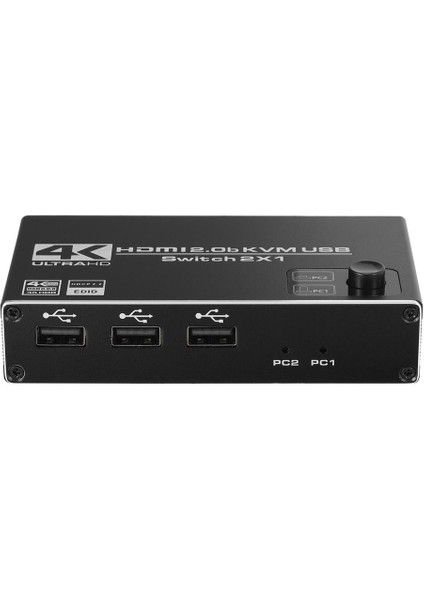 4KVM221 Kvm Switch 2x1 HDMI 2.0 4K Ultra Hd 2160P USB 2.0 Hdcp 2.2 HDR10 Edıd USB Kvm Switch