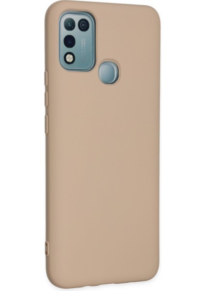 Lansman Infinix Hot 10 Play Kılıf Nano Içi Kadife Silikon - Pudra