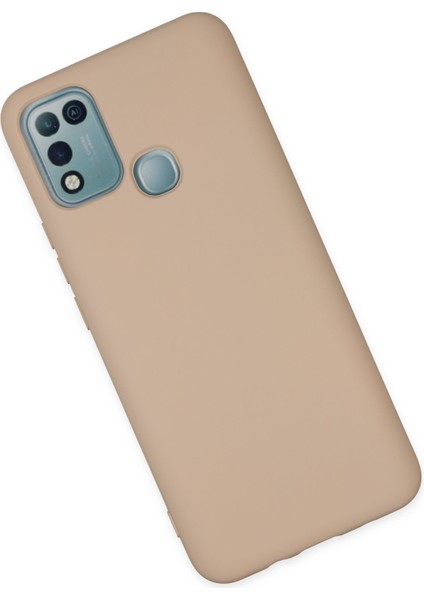 Lansman Infinix Hot 10 Play Kılıf Nano Içi Kadife Silikon - Pudra