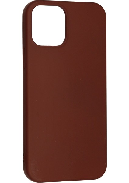 Lansman iPhone 12 Kılıf Nano Içi Kadife Silikon - Kahverengi modelleri