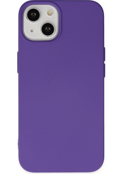 Lansman iPhone 14 Kılıf Nano Içi Kadife Silikon - Mor