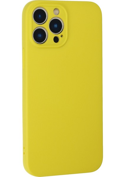 Lansman iPhone 13 Pro Max Kılıf Nano Içi Kadife Silikon - Sarı