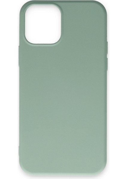 Lansman iPhone 12 Pro Kılıf Nano Içi Kadife Silikon - Su Yeşili