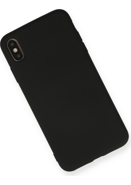 Lansman iPhone Xs Kılıf Nano Içi Kadife Silikon - Siyah