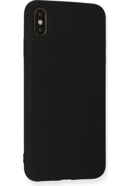 Lansman iPhone Xs Kılıf Nano Içi Kadife Silikon - Siyah