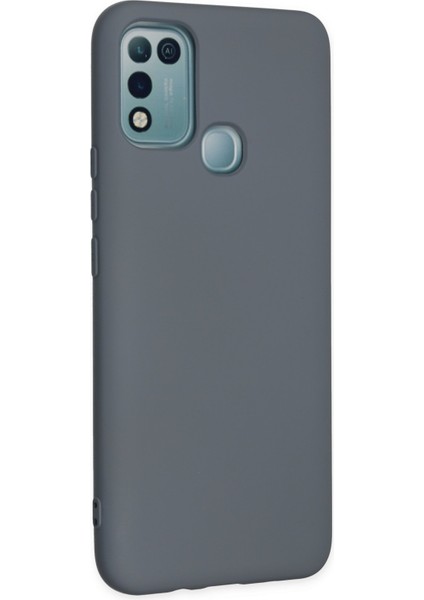 Lansman Infinix Hot 10 Play Kılıf Nano Içi Kadife Silikon - Gri