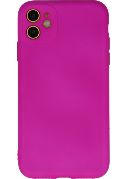 Lansman iPhone 11 Kılıf Nano Içi Kadife Silikon - Fuşya