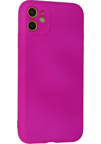 Lansman iPhone 11 Kılıf Nano Içi Kadife Silikon - Fuşya modelleri
