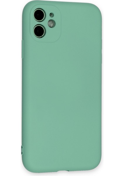 Lansman iPhone 11 Kılıf Nano Içi Kadife Silikon - Su Yeşili modelleri
