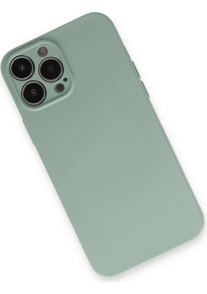 Lansman iPhone 13 Pro Max Kılıf Nano Içi Kadife Silikon - Su Yeşili modelleri