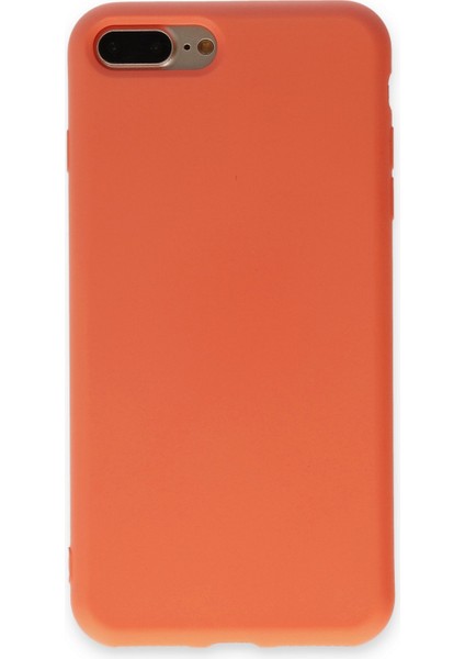 Lansman iPhone 8 Plus Kılıf Nano Içi Kadife Silikon - Turuncu