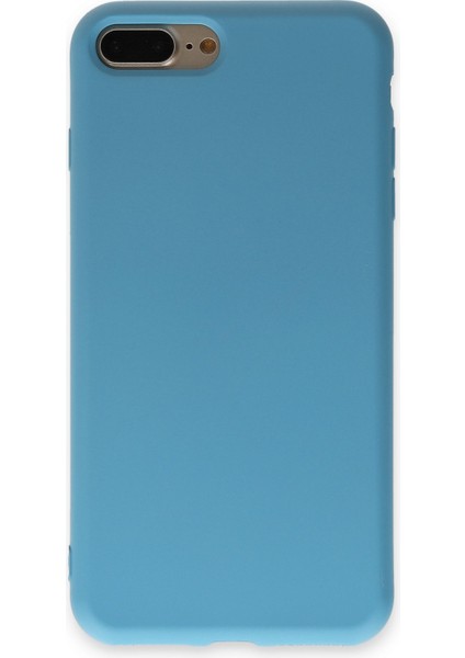 Lansman iPhone 8 Plus Kılıf Nano Içi Kadife Silikon - Mavi