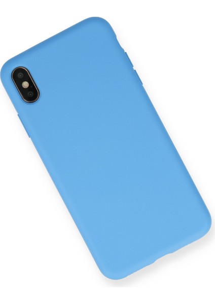 Lansman iPhone x Kılıf Nano Içi Kadife Silikon - Mavi