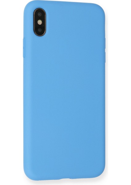 Lansman iPhone x Kılıf Nano Içi Kadife Silikon - Mavi