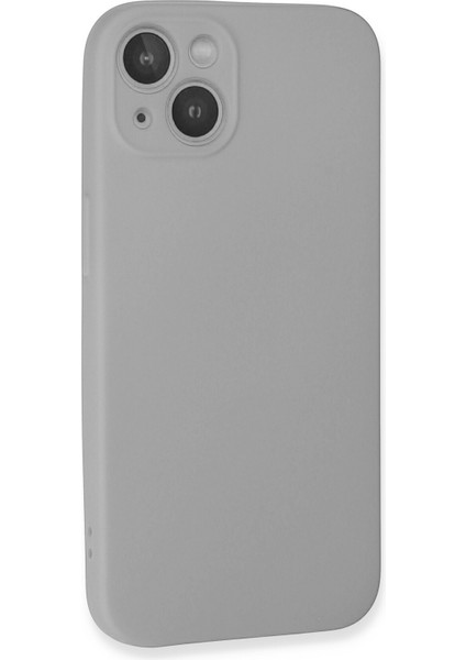 Lansman iPhone 13 Mini Kılıf Nano Içi Kadife Silikon - Açık Gri modelleri