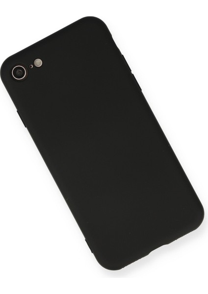 Lansman iPhone Se 2020 Kılıf Nano Içi Kadife Silikon - Siyah