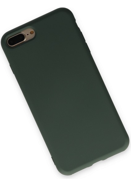 Lansman iPhone 8 Plus Kılıf Nano Içi Kadife Silikon - Koyu Yeşil
