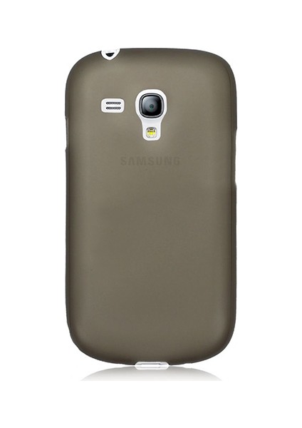 S3 Mini (I8190-I8200) Kılıf Soft Silikon Şeffaf-Siyah Arka Kapak