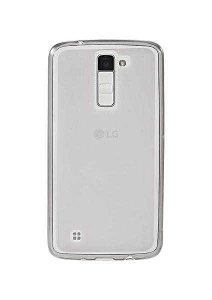 Lg K10 (K430) Kılıf Soft Silikon Şeffaf-Siyah Arka Kapak