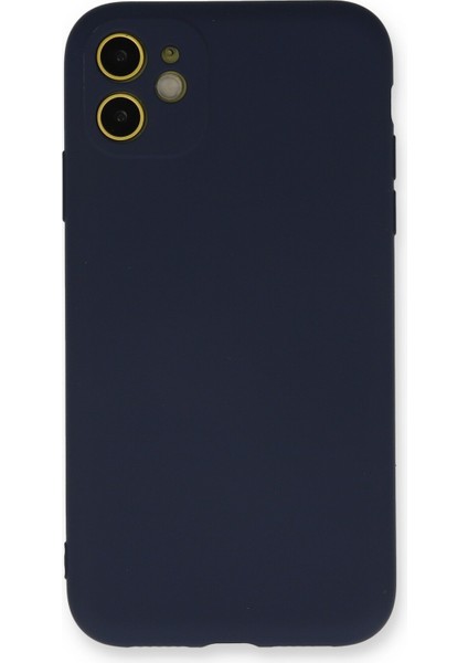 Lansman Apple iPhone 12 Kılıf Nano Içi Kadife Silikon - Lacivert