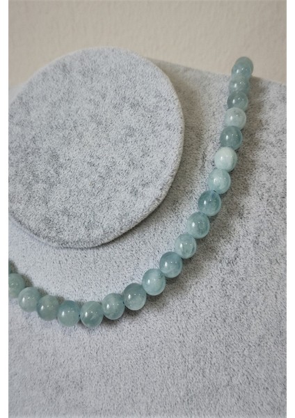 8 mm Akuamarin Doğal Taş Kolye fiyatları