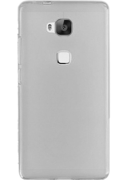 Huawei Gr5 Kılıf Soft Silikon Şeffaf-Siyah Arka Kapak