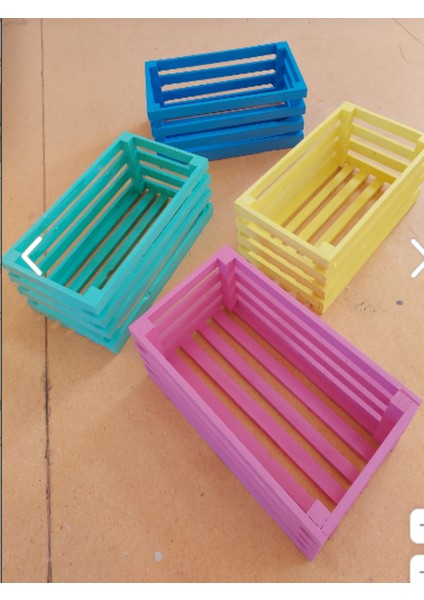 Ahşap Dekoratif Renkli 4lü Kasa.