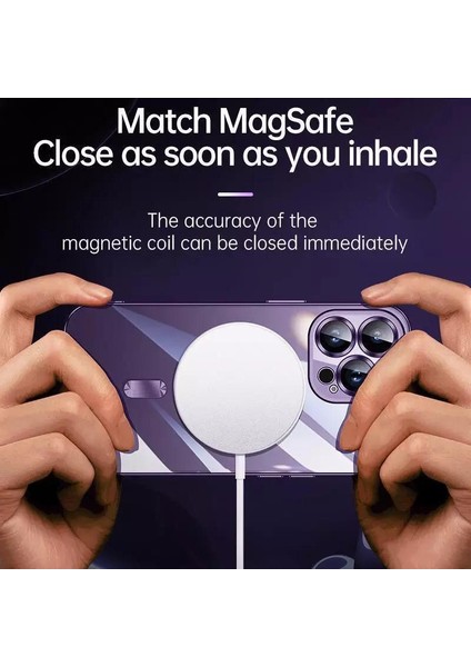 iPhone 14 Pro Max Kılıf Magsafe Şarj Özellikli Kamera ve Lens Korumalı Esnek Silikon Dempre Case