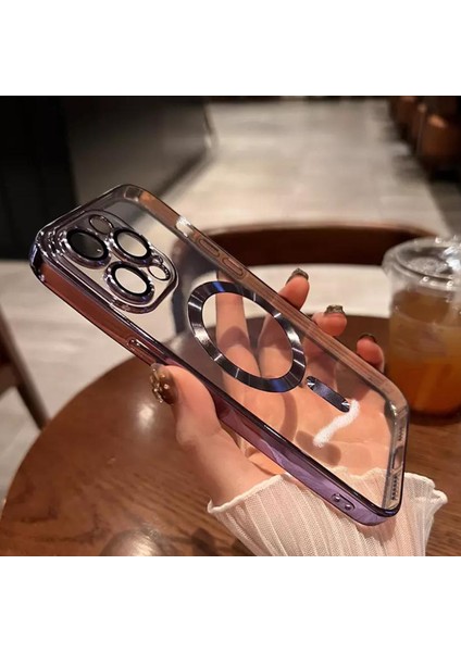 iPhone 14 Pro (6.1) Kılıf Magsafe Şarj Özellikli Kamera ve Lens Korumalı Esnek Silikon Dempre Case