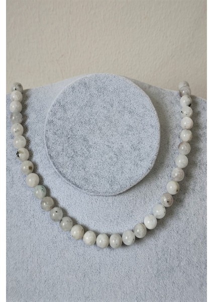 8 mm Gerçek Ay Taşı Doğal Taş Kolye