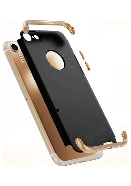 iPhone 7 / 8 Kılıf Golden Frame Arka Kapak Siyah