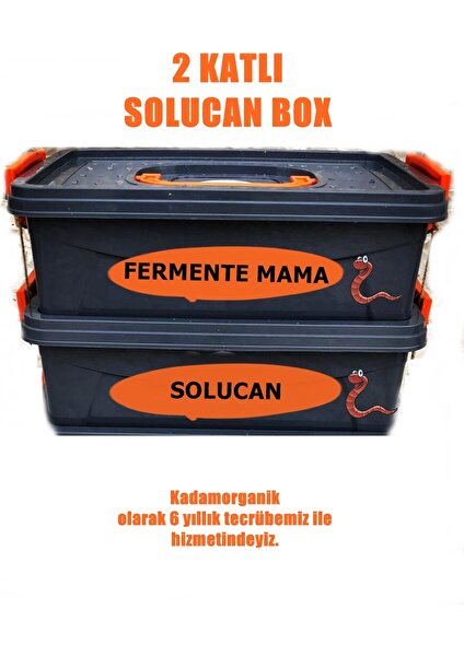 Kadam Organik 2 Katlı Solucan Evi (Solucan Box) 500 Adet Kırmızı Kaliforniya Solucanı