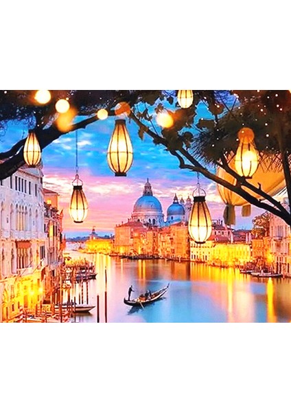 Venedik Akşamı Çerçeveli 90X110 Sayılarla Boyama Hobi Seti