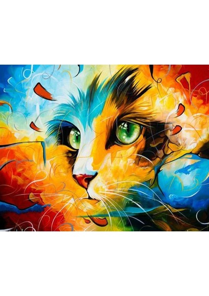 Fantastik Kedi Çerçeveli 50X65 Sayılarla Boyama Hobi Seti