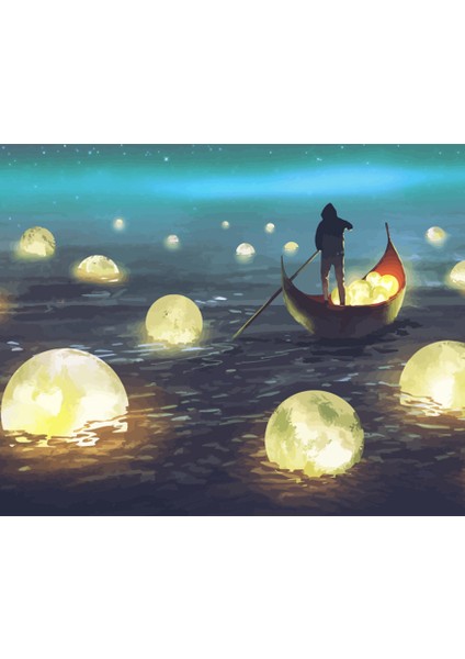 Işık Nehri Çerçeveli 50X65 Sayılarla Boyama Hobi Seti