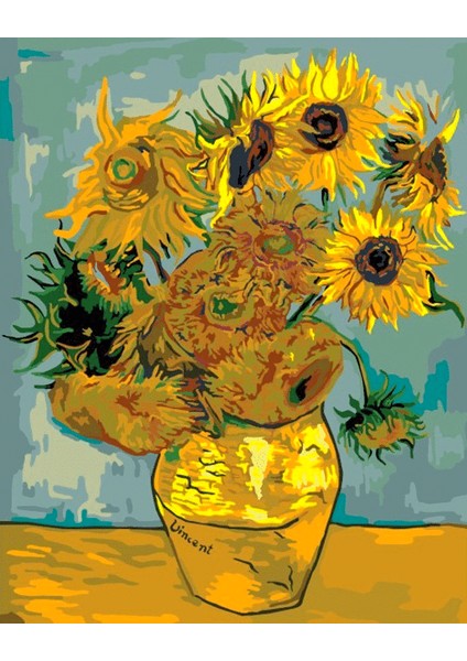 Van Gogh'un Ayçiçekleri Çerçeveli 40X50 Sayılarla Boyama Hobi Seti