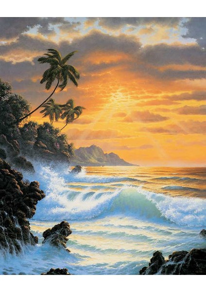 Dalga Cenneti Çerçeveli 50X65 Sayılarla Boyama Hobi Seti