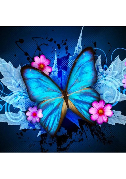 Mavi Kelebek Çerçeveli 70X90 Sayılarla Boyama Hobi Seti