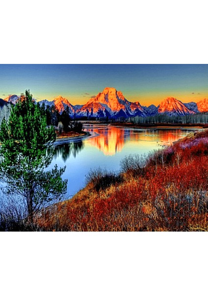 Dağ Manzarası Çerçeveli 40X50 Sayılarla Boyama Hobi Seti