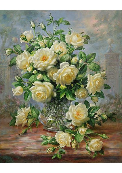 Prenses Diana Çiçekleri Çerçeveli 50X65 Sayılarla Boyama Hobi Seti