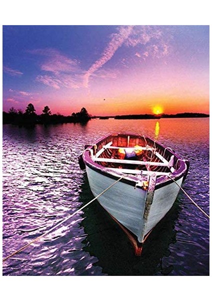 Sunset ve Kayık Çerçeveli 60X75 Sayılarla Boyama Hobi Seti