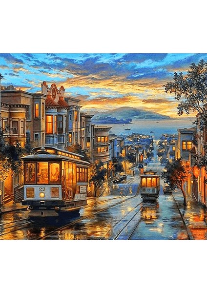 San Francisco Çerçeveli 40X50 Sayılarla Boyama Hobi Seti