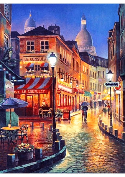 Paris Akşamı Çerçeveli 40X50 Sayılarla Boyama Hobi Seti
