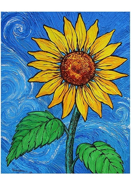 Ayçiçek Duruş Çerçeveli 70X90 Sayılarla Boyama Hobi Seti