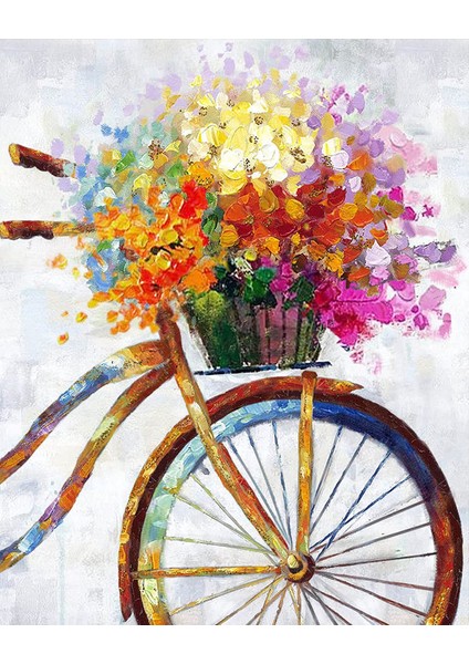 Çiçek Bisikleti Çerçeveli 60X75 Sayılarla Boyama Hobi Seti