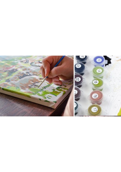 Kelebek Desenler Çerçeveli 70X90 Sayılarla Boyama Hobi Seti modelleri