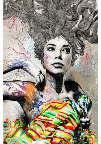 Grafiti Kadın 2 Çerçeveli 50X65 Sayılarla Boyama Hobi Seti