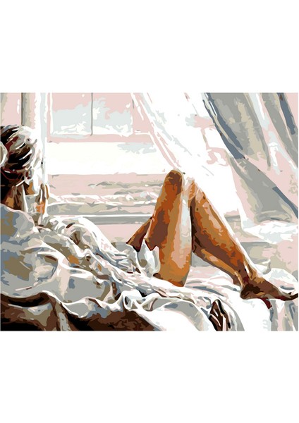 Yalnız Kadın Çerçeveli 40X50 Sayılarla Boyama Hobi Seti