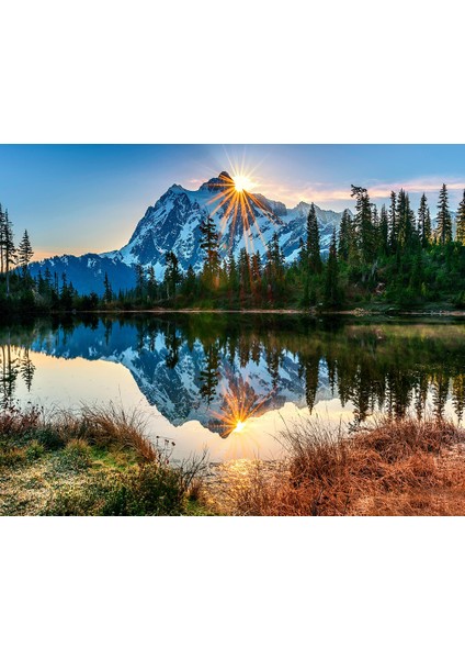 Günbatımı ve Dağ Gölü Çerçeveli 40X50 Sayılarla Boyama Hobi Seti